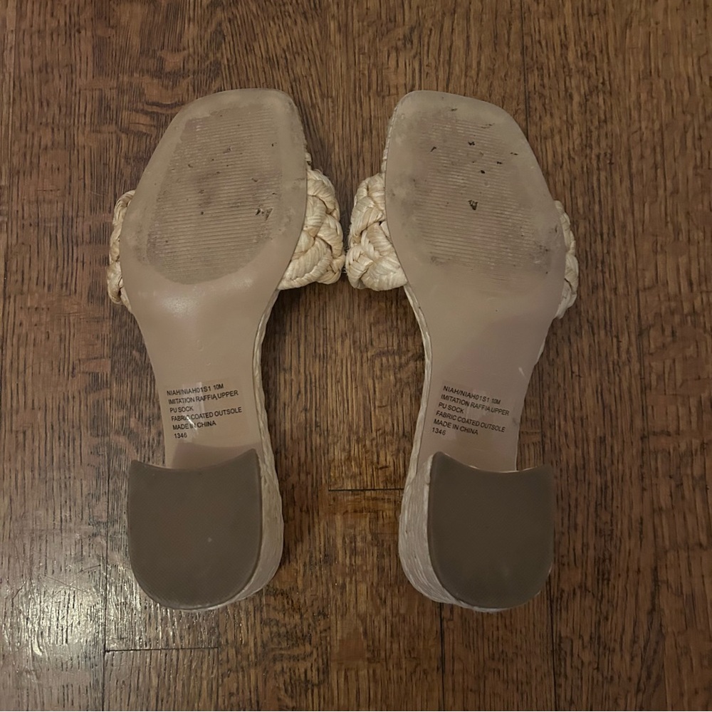 Steve Madden Niah Square Toe Jute Block Heel Sandals - Picture 8 of 8